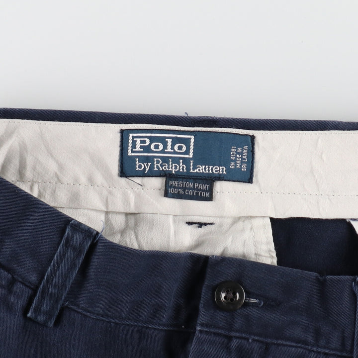Ralph Lauren POLO by Ralph Lauren Chino Pants Men's W36 cotton navy blue type Vintage Second Hand