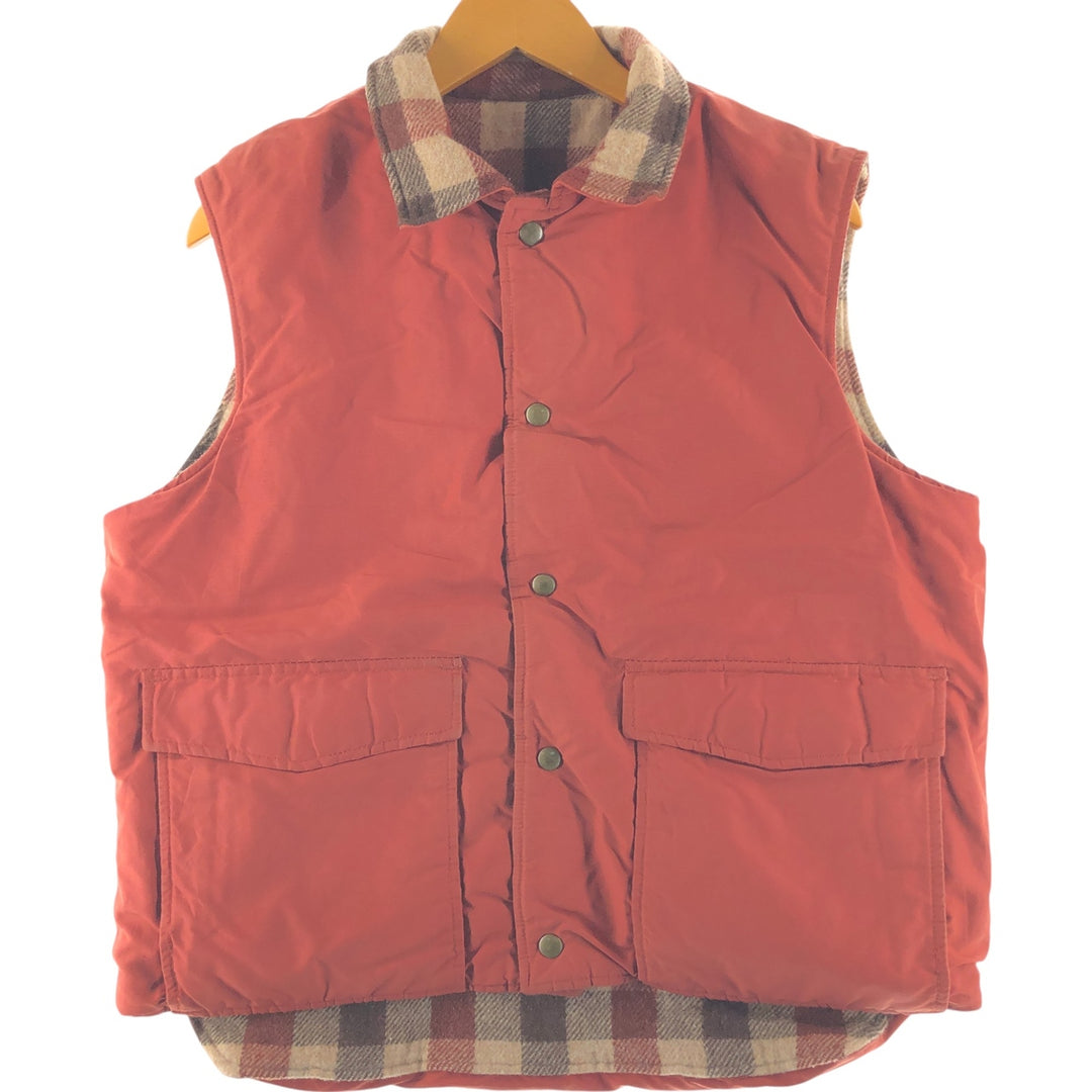 70'S WOOLRICH Buffalo Check Reversible Padded Vest Made in USA Men's L Size Vintage /eaa497173