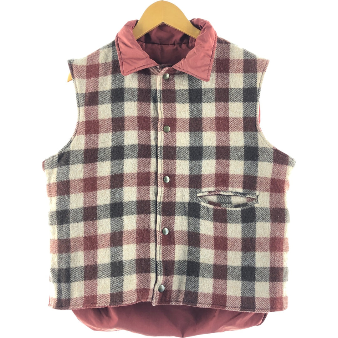 70'S WOOLRICH Buffalo Check Reversible Padded Vest Made in USA Men's L Size Vintage /eaa497173