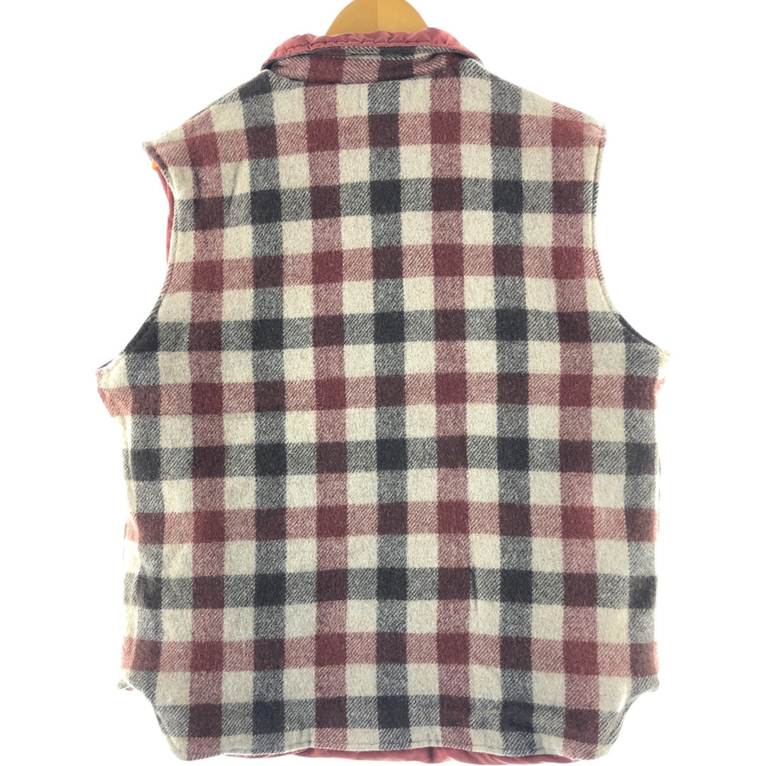 70'S WOOLRICH Buffalo Check Reversible Padded Vest Made in USA Men's L Size Vintage /eaa497173