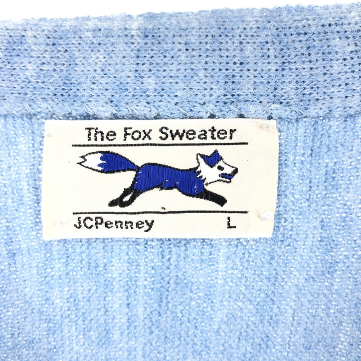 80'S THE FOX SWEATER JCPENNEY Cardigan Men's L size Vintage /eaa497176