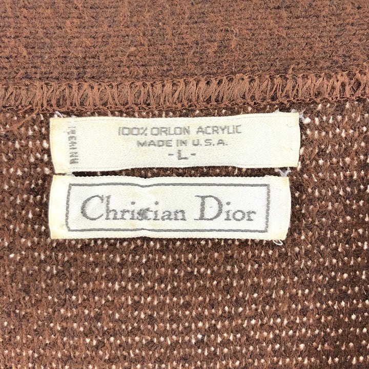 Christian Dior Acrylic Knit Cardigan Made in USA Men's L Size Vintage /eaa497178