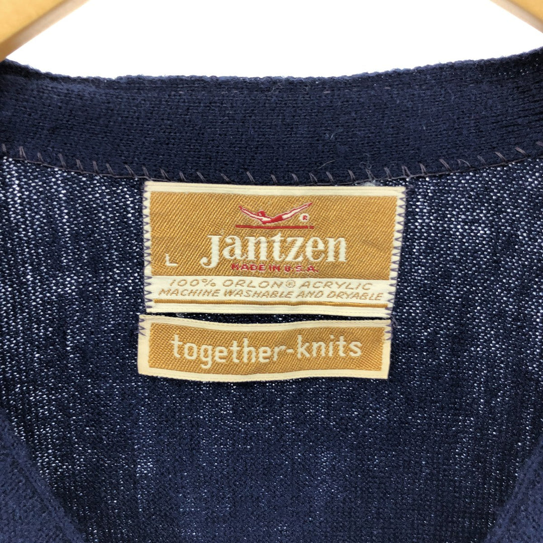 70'S Jantzen acrylic knit cardigan, made in USA, men's size L, vintage /eaa497185