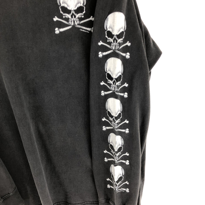 00'S LIGHTNING CLOTHING Skull Pattern Back Print Long T-shirt Long T Men's M size /eaa497355