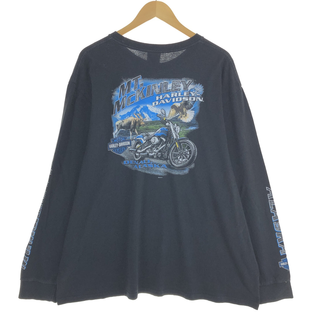 Big size Harley-Davidson back print long T-shirt, men's XXXL equivalent / eaa497357