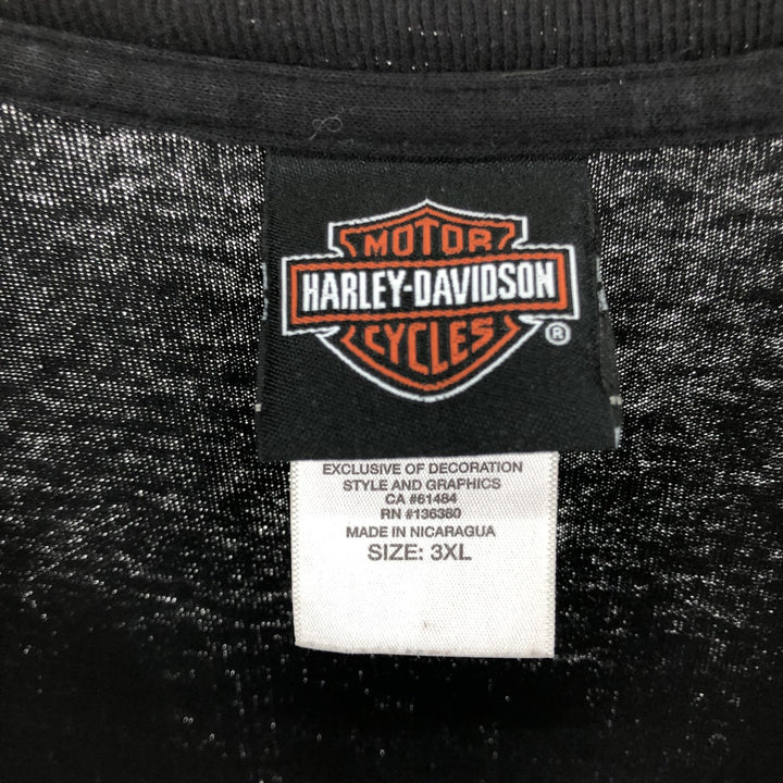 Big size Harley-Davidson back print long T-shirt, men's XXXL equivalent / eaa497357