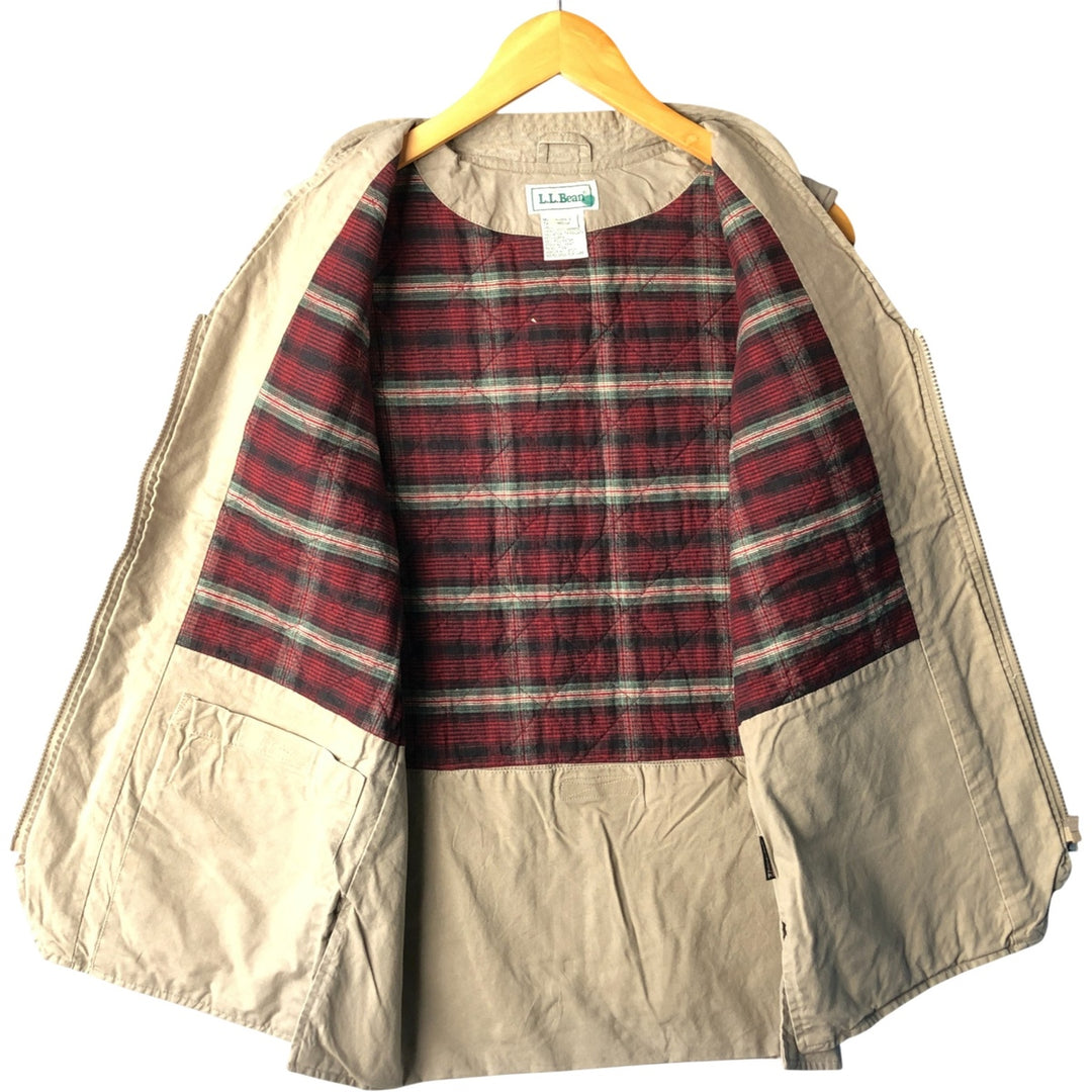 Vintage 90'S LLBean padded safari vest, size M, women's cotton Khaki type Vintage Second Hand