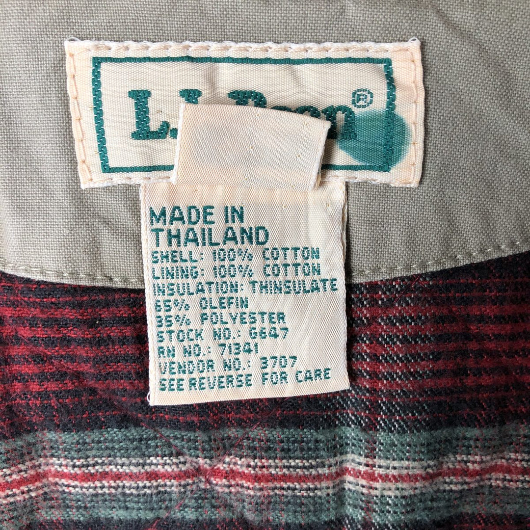 Vintage 90'S LLBean padded safari vest, size M, women's cotton Khaki type Vintage Second Hand