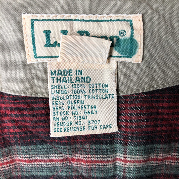Vintage 90'S LLBean padded safari vest, size M, women's cotton Khaki type Vintage Second Hand