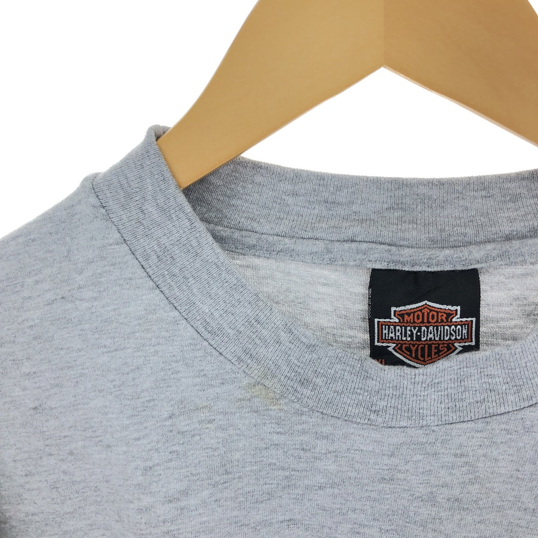 Harley-Davidson Long Sleeve T-Shirt Made in USA Men's XL cotton gray type Vintage Second Hand