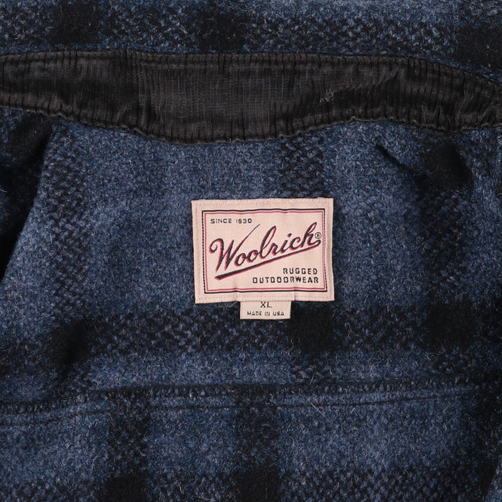 90'S WOOLRICH Check Pattern Full Zip Wool Shirt Jacket Made in USA Men's XL Vintage /eaa497524