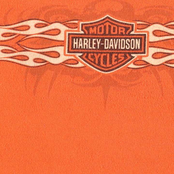 00'S Harley-Davidson Long Sleeve T-Shirt Made in USA Men's XL cotton orange type Vintage Second Hand