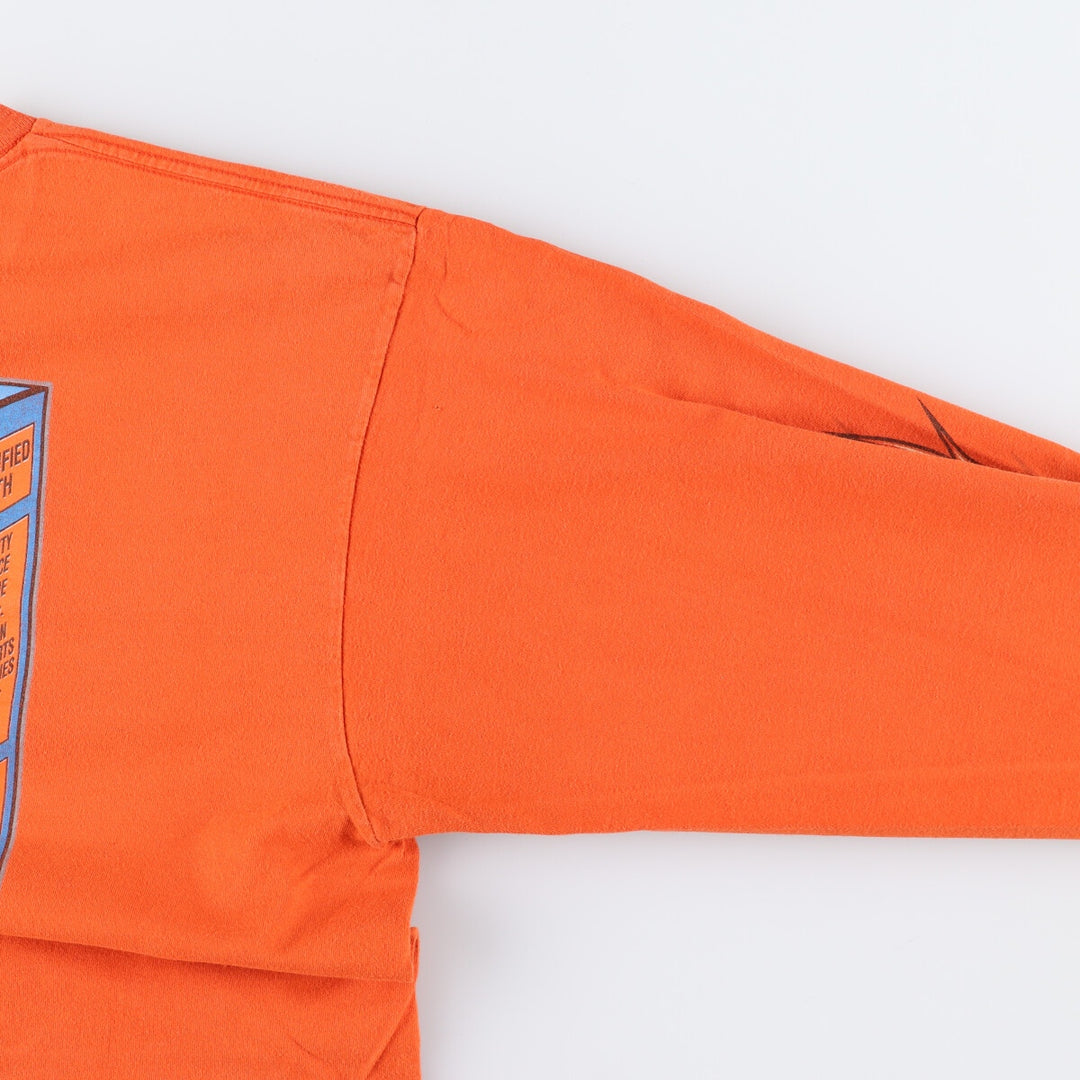 00'S Harley-Davidson Long Sleeve T-Shirt Made in USA Men's XL cotton orange type Vintage Second Hand