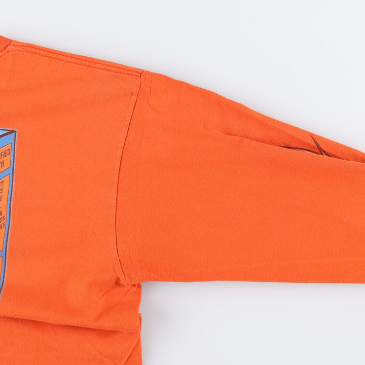 00'S Harley-Davidson Long Sleeve T-Shirt Made in USA Men's XL cotton orange type Vintage Second Hand