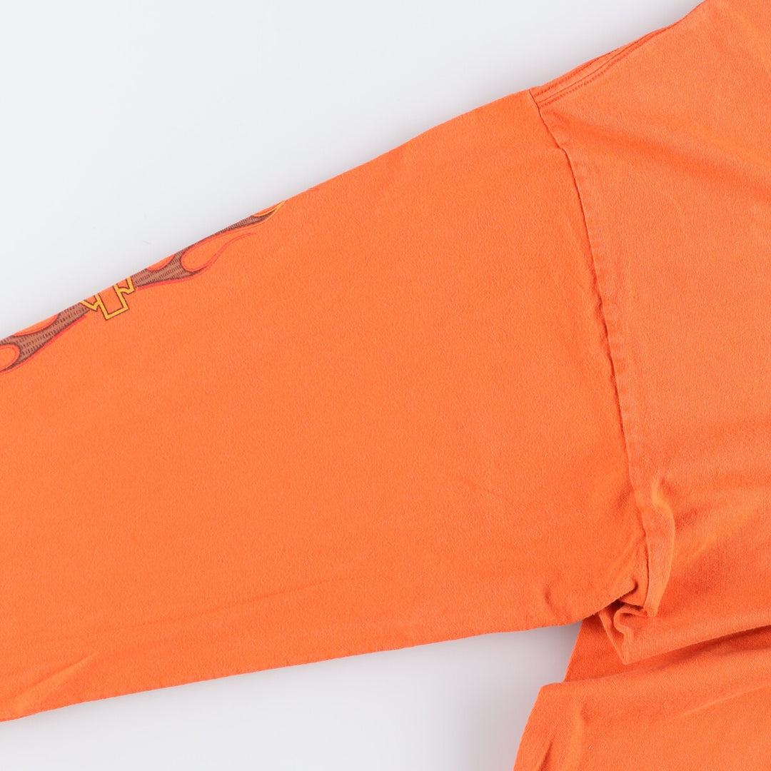 00'S Harley-Davidson Long Sleeve T-Shirt, Men's XXL cotton orange type Vintage Second Hand