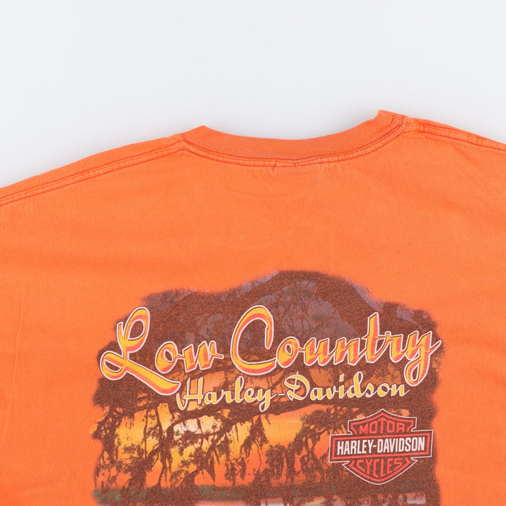 00'S Harley-Davidson Long Sleeve T-Shirt, Men's XXL cotton orange type Vintage Second Hand