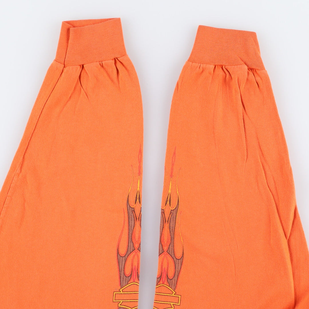 00'S Harley-Davidson Long Sleeve T-Shirt, Men's XXL cotton orange type Vintage Second Hand