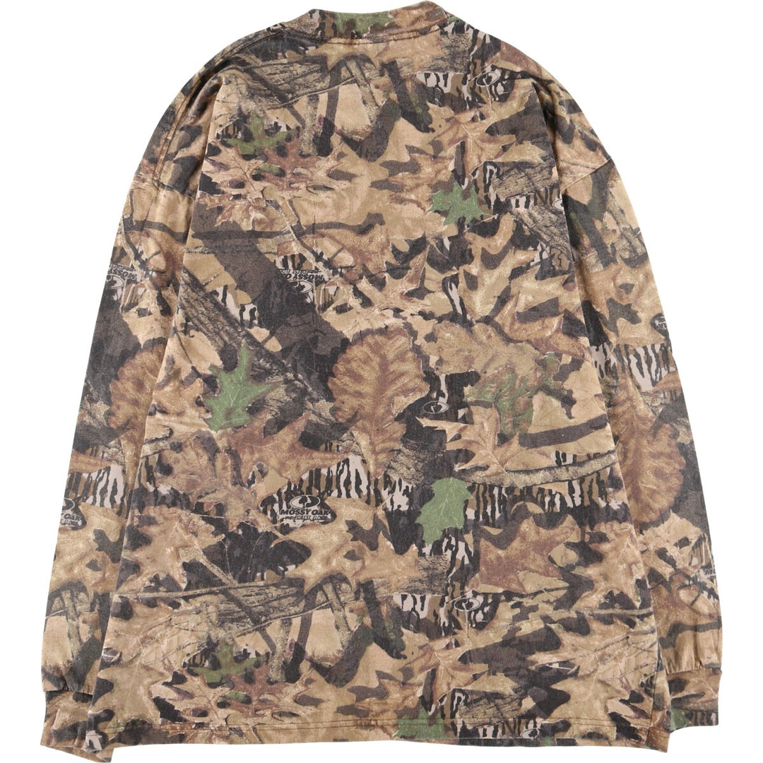 Jerzees Realtree Camo Long Sleeve T-Shirt, Men's XL cotton Khaki type Vintage Second Hand