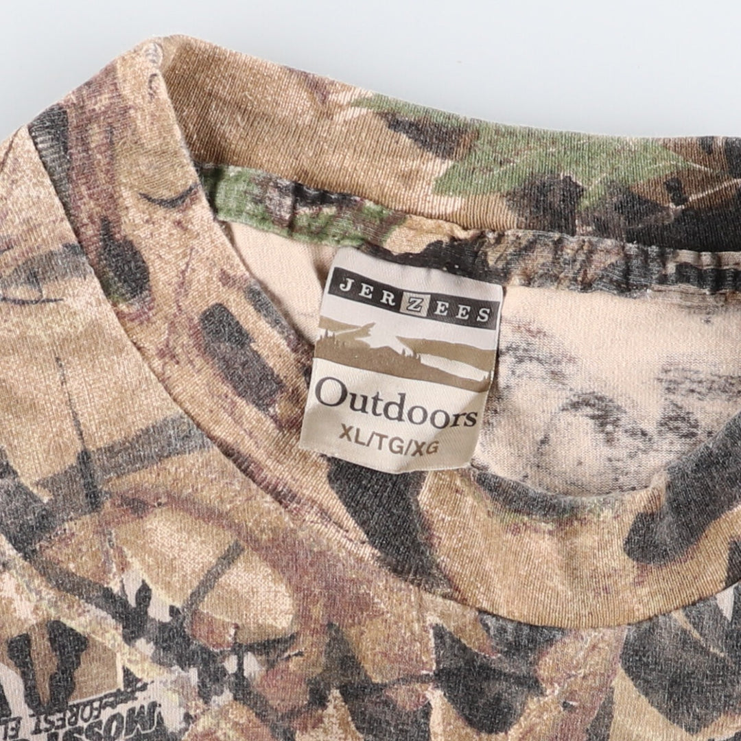 Jerzees Realtree Camo Long Sleeve T-Shirt, Men's XL cotton Khaki type Vintage Second Hand