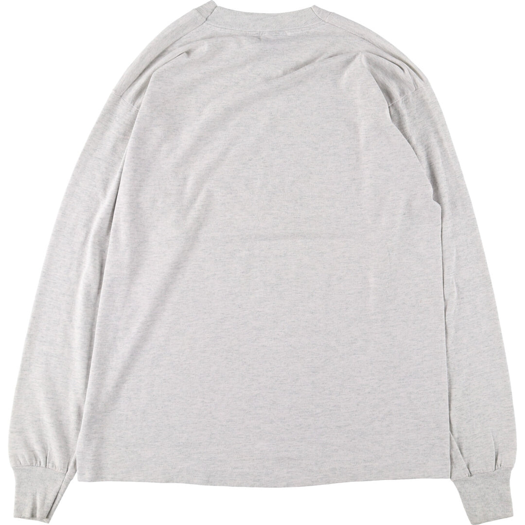 90'S Fruit of the Loom Long Sleeve T-Shirt, Made in USA, Men's Size L, Vintage cotton gray type Vintage Second Hand