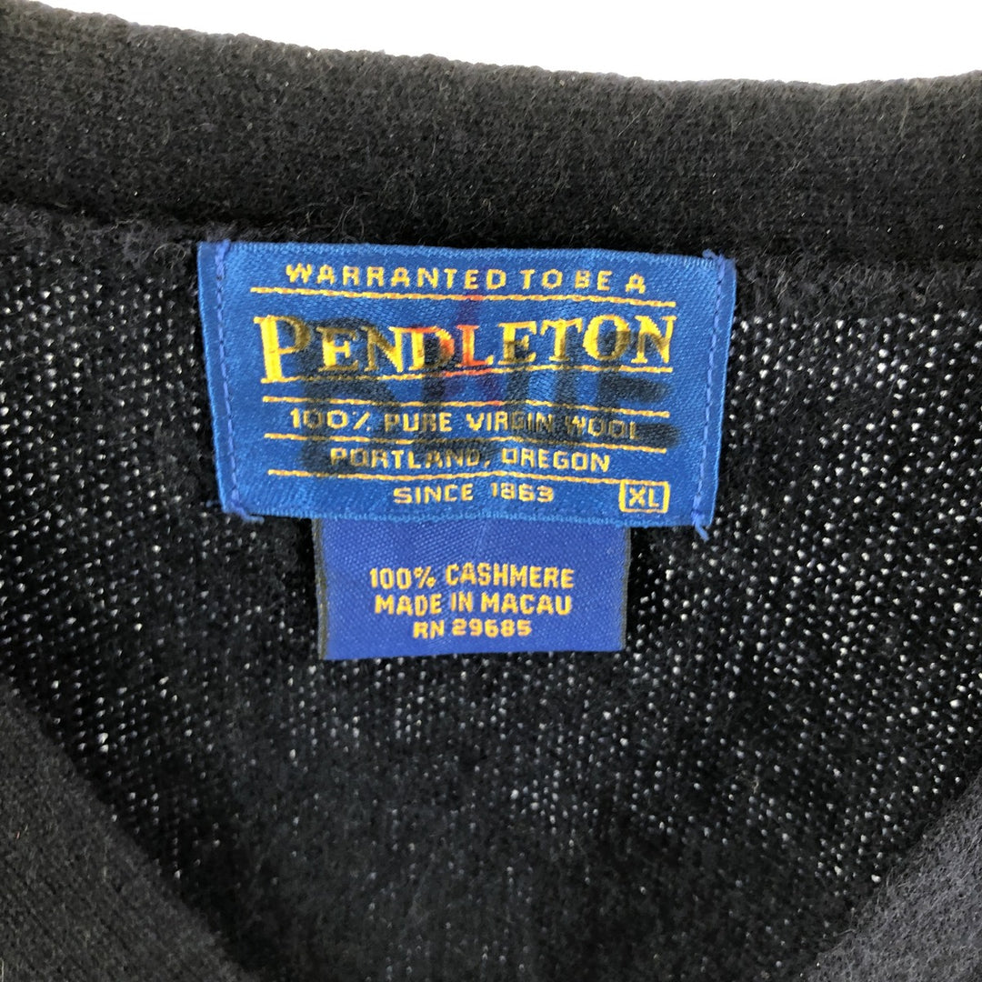 Pendleton PENDLETON Front-opening cashmere knit vest, men's XL size / eaa497643