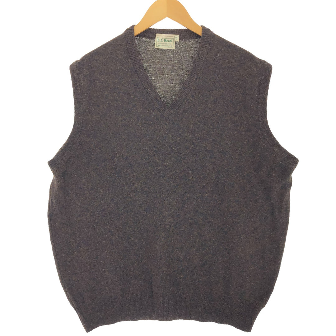 80s-90'S LLBean V-neck wool knit vest, men's XL size, vintage /eaa497645