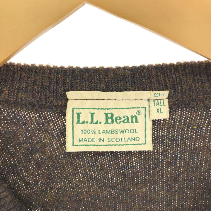 80s-90'S LLBean V-neck wool knit vest, men's XL size, vintage /eaa497645