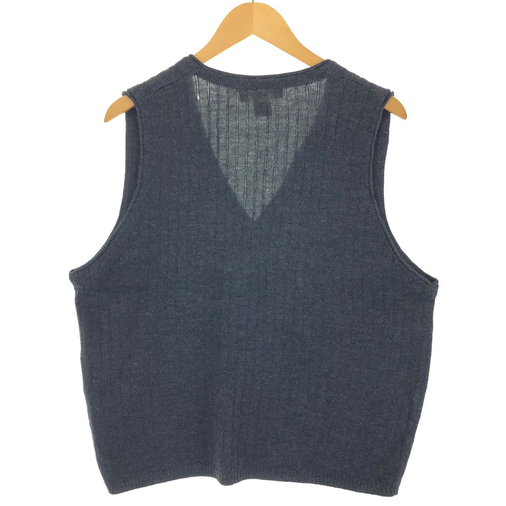 90'S Banana Republic Ribbed Open Front Wool Knit Vest Men's M Size Vintage /eaa497648