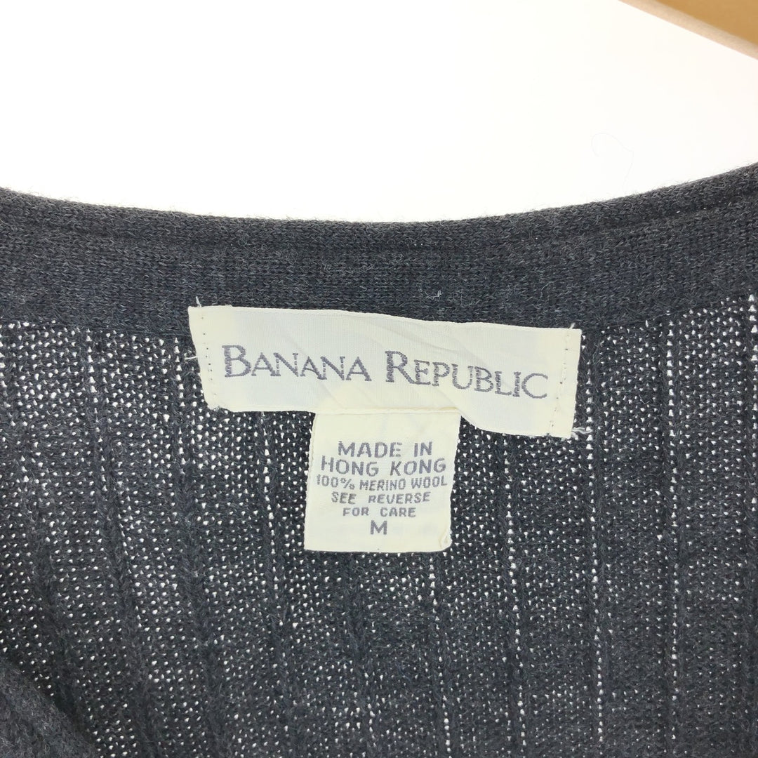 90'S Banana Republic Ribbed Open Front Wool Knit Vest Men's M Size Vintage /eaa497648