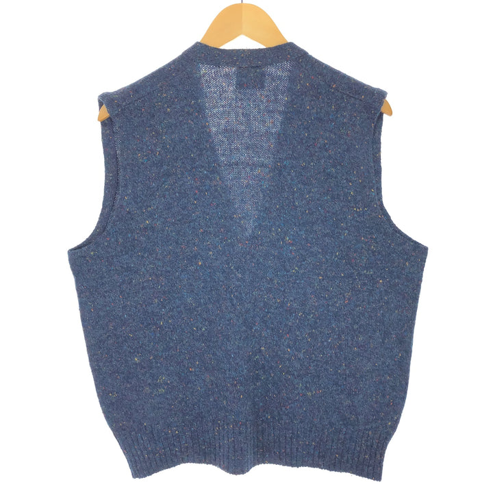 ROBERT BRUCE Color Nep Front Open Wool Knit Vest Men's L Size /eaa497653