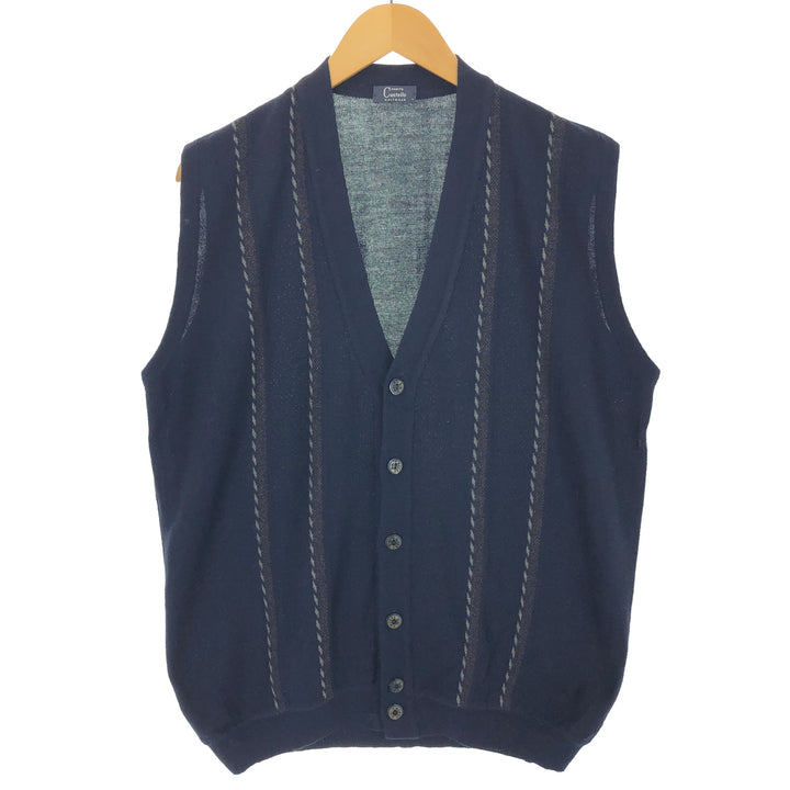 Castello front open wool knit vest, men's size L /eaa497654