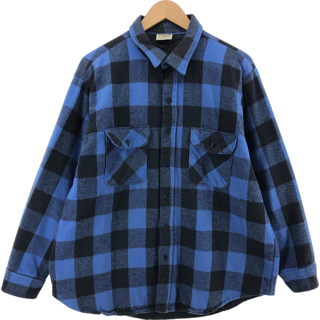 90'S Five Brother Buffalo Check Long Sleeve Flannel Check Shirt Men's XL Vintage /eaa497757