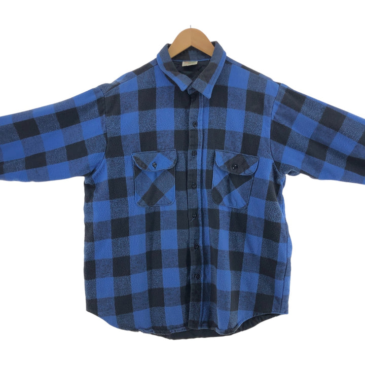 90'S Five Brother Buffalo Check Long Sleeve Flannel Check Shirt Men's XL Vintage /eaa497757