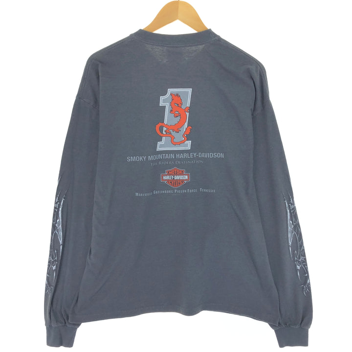 00'S Harley-Davidson Long Sleeve T-Shirt Made in USA Men's XL cotton gray type Vintage Second Hand