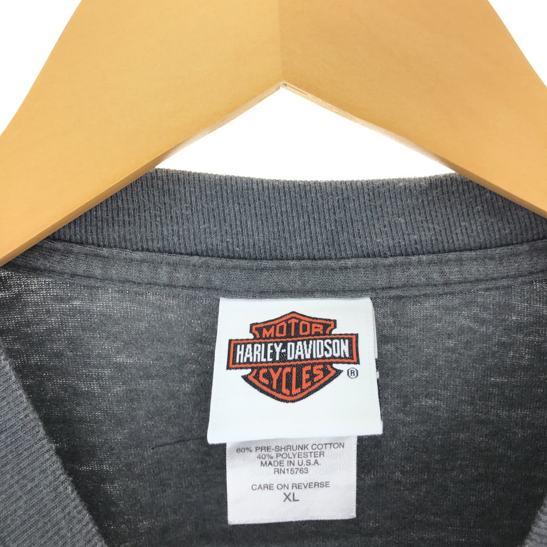 00'S Harley-Davidson Long Sleeve T-Shirt Made in USA Men's XL cotton gray type Vintage Second Hand
