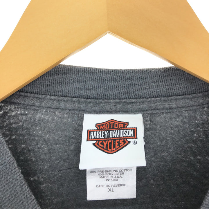 00'S Harley-Davidson Long Sleeve T-Shirt Made in USA Men's XL cotton gray type Vintage Second Hand