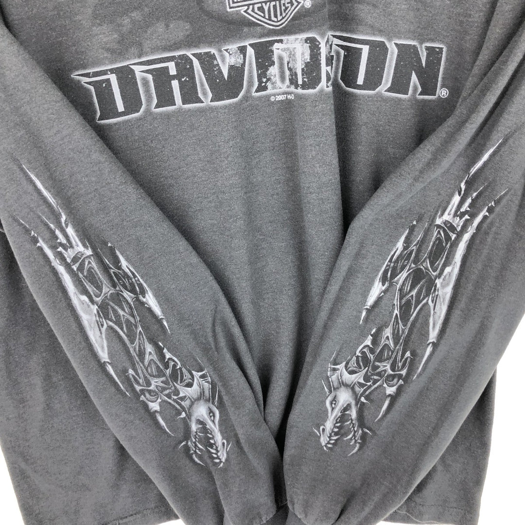 00'S Harley-Davidson Long Sleeve T-Shirt Made in USA Men's XL cotton gray type Vintage Second Hand