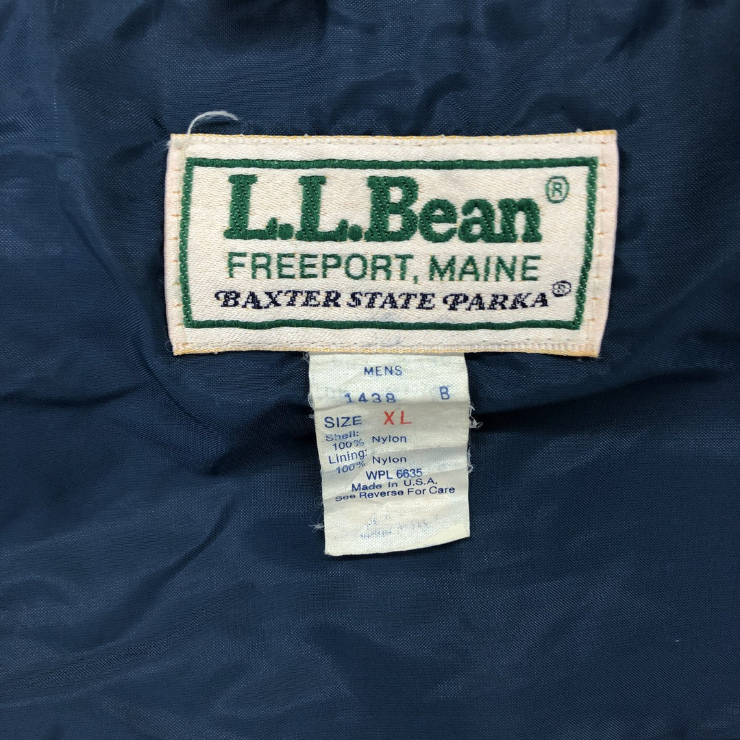 80'S LL Bean BAXTER STATE PARKA Mountain Parka Shell Jacket Made in USA Men's XL Vintage /eaa497917