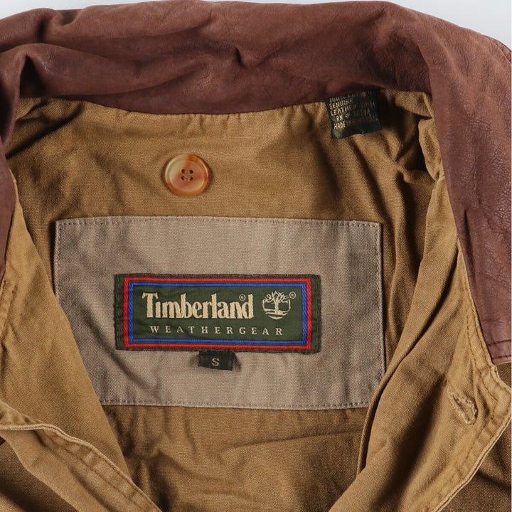 90'S Timberland WEATHERGEAR Leather Collar Duck Hunting Jacket Men's S Size Vintage /eaa497990