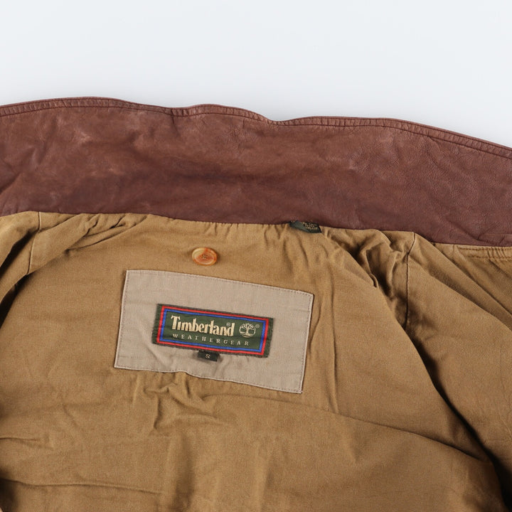 90'S Timberland WEATHERGEAR Leather Collar Duck Hunting Jacket Men's S Size Vintage /eaa497990