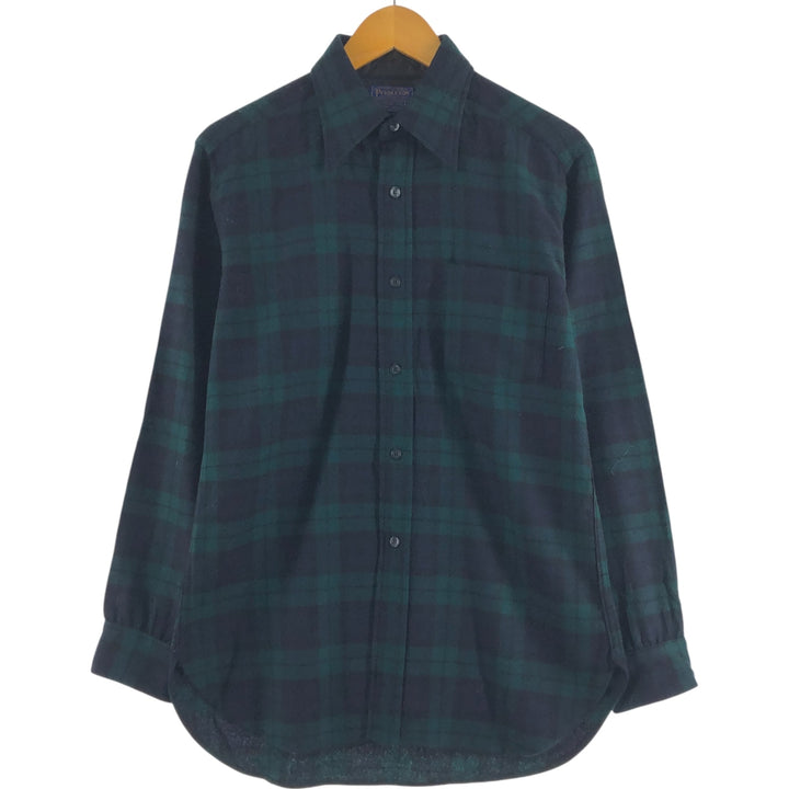 70'S Pendleton Blackwatch Check Wool Shirt Made in USA Men's M Size /eaa498024
