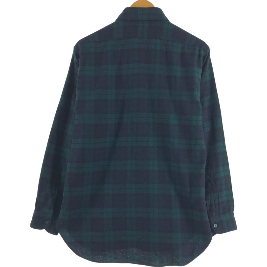 70'S Pendleton Blackwatch Check Wool Shirt Made in USA Men's M Size /eaa498024