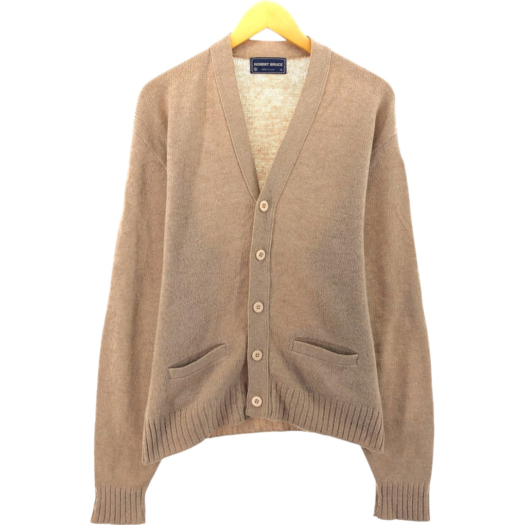 90'S ROBERT BRUCE Wool Knit Cardigan Made in USA Men's L Size Vintage /eaa498036
