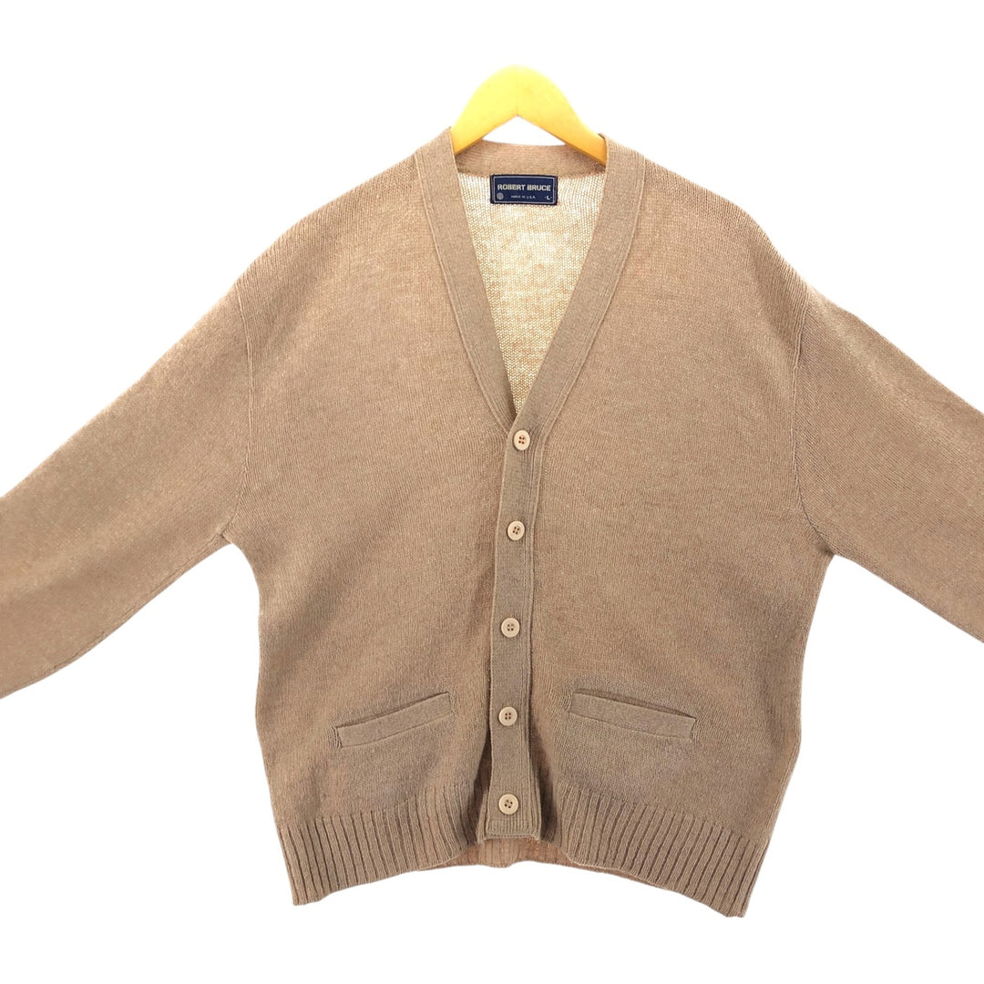 90'S ROBERT BRUCE Wool Knit Cardigan Made in USA Men's L Size Vintage /eaa498036