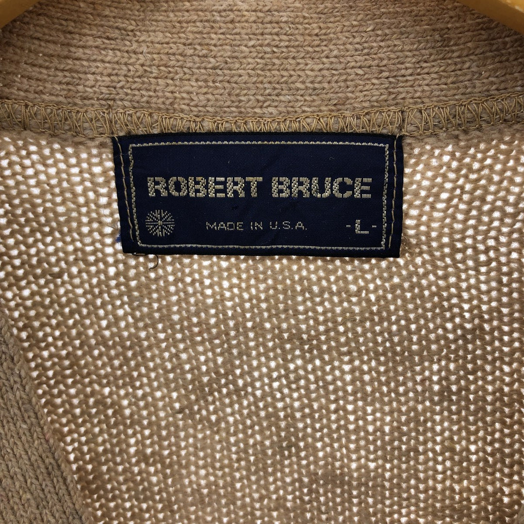 90'S ROBERT BRUCE Wool Knit Cardigan Made in USA Men's L Size Vintage /eaa498036