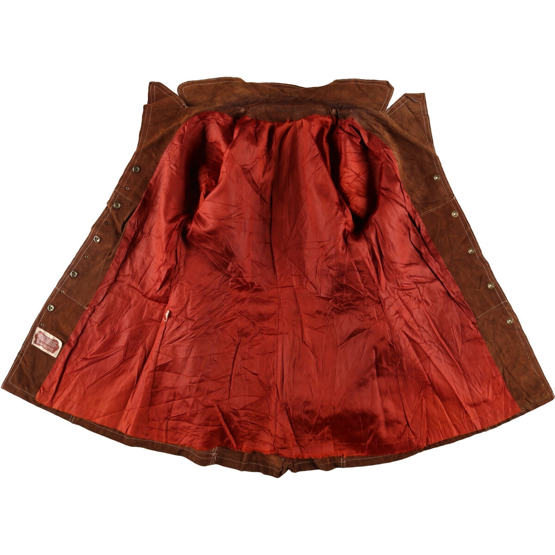 Sears suede leather half coat, women's size M, vintage Genuine Leather Cowhide Suede Leather brown type Vintage Second Hand