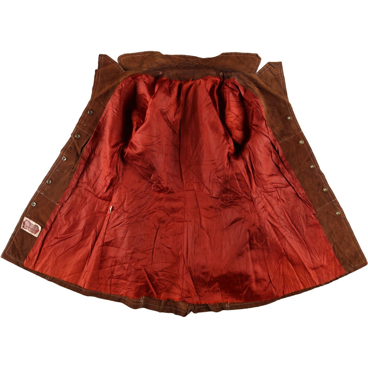 Sears suede leather half coat, women's size M, vintage Genuine Leather Cowhide Suede Leather brown type Vintage Second Hand
