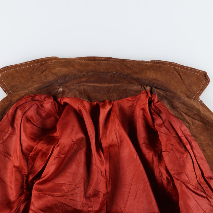 Sears suede leather half coat, women's size M, vintage Genuine Leather Cowhide Suede Leather brown type Vintage Second Hand