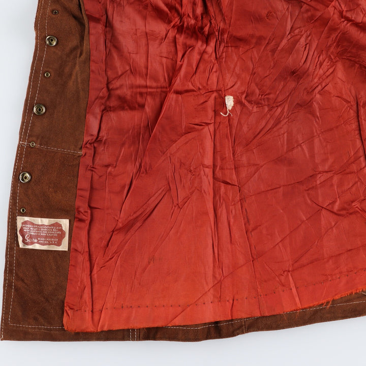 Sears suede leather half coat, women's size M, vintage Genuine Leather Cowhide Suede Leather brown type Vintage Second Hand