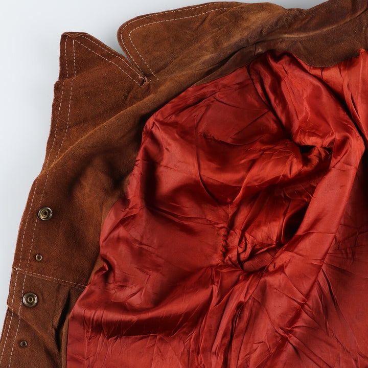 Sears suede leather half coat, women's size M, vintage Genuine Leather Cowhide Suede Leather brown type Vintage Second Hand